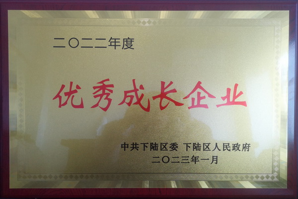 中大公司獲黃石市下陸區(qū)2022年度優(yōu)秀成長(zhǎng)企業(yè)稱號(hào)