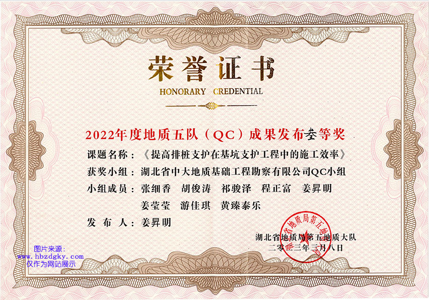 2023QC成果發(fā)布三等獎